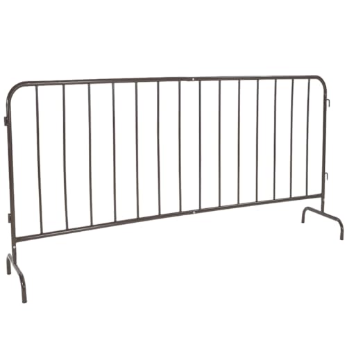 Interlocking Steel Barricade, 8.5 ft. Heavy-Duty Metal Barricade with Removable Bridge Feet, Tool-Free Assembly, Rust-Proof Powder Coated, for Outdoor Event Crowd Control and Construction