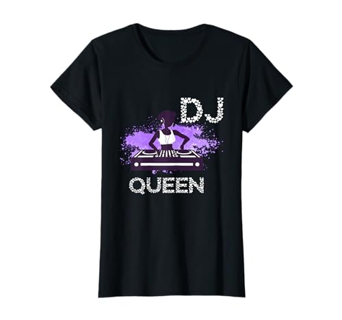 DJ Queen Turntable Productor de música EDM Music Dance Club Camiseta