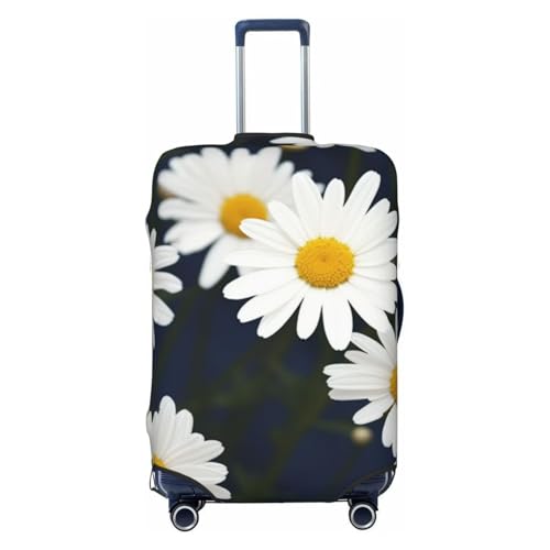 Flowers Daisy Luggage Cover Washable Stretch Suitcase Protector Anti-Scratch Luggage Sleeve Elastic Baggage Cover Fits 18-32 Inch X-Large