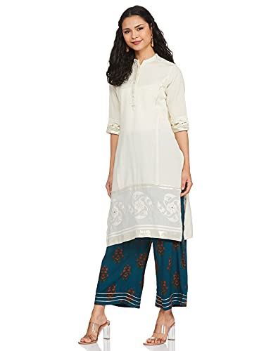 Image of BIBA Cotton Printed Straight Casual Palazzos