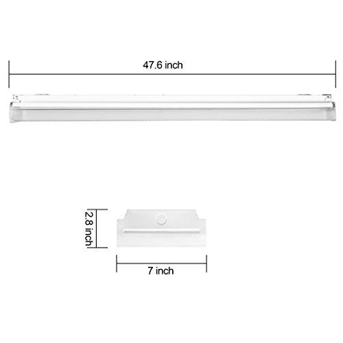 AntLux 4ft LED Garage Shop Lights LED Wraparound Light Fixture, 50W 5500LM, 4000K Neutral White, Integrated Low Profile Linear Flush Mount Ceiling Lighting, 128W Fluorescent Tube Replacement, 8 Pack
