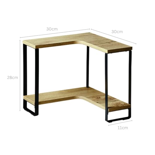 Kesper | Küchen-Eckregal mit 2 Ebenen, Material: Faserplatte, Metall, Maße: B 30 x H 28 x T 30 cm, Farbe: Natur, Schwarz | 27832 – Ansicht 3