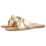 Sandalia de piel GIOSEPPO Estill, Sandalias Planas Mujer, Oro, 40 EU