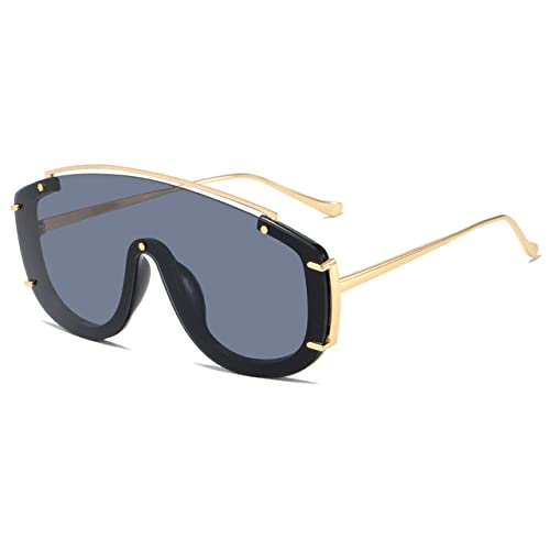 Lunettes de soleil cadre carré siamois et design oversize pour femmes