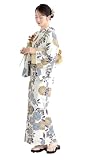 [SOUBIEN] ソウビエン 浴衣 3点 セット セパレート 新二部式浴衣 floro レディース (浴衣/半幅帯/伊達締め) フリーサイズ 和花の宴安×クリーム yke10286-obh01971