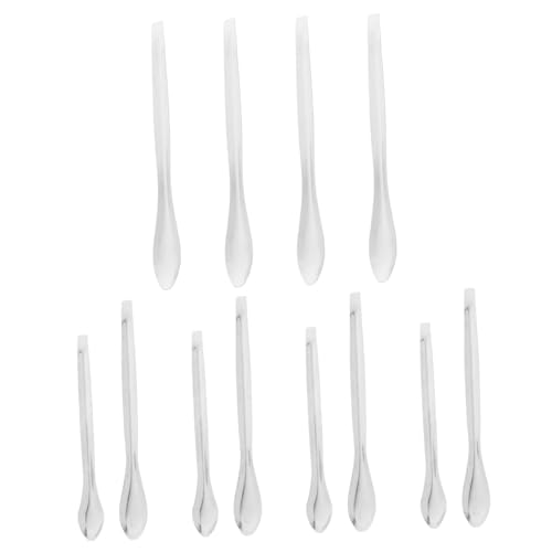 KICHOUSE 12-Piece Stainless Steel Lab Sampling Spoon Reagent Scoop Small Scoop Lab Mixing Spatula Laboratory Spoon Tablespoons Ware