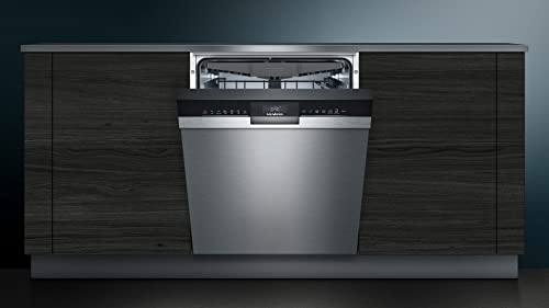 Siemens SN43ES14VE, iQ300 Smarter Geschirrspüler, Unterbau-Spülmaschine mit Besteckschublade, 60 cm, automatische Türöffnung dank autoOpen dry, besonders leise mit iQdrive-Motor, aquaStop, Edelstahl