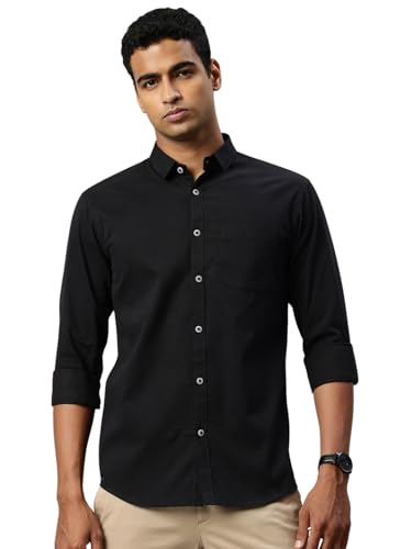 Image of Majestic Man Comfort Slim Fit Solid Pure Cotton Self Design Casual Shirt