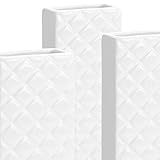 com-four® 3x Luftbefeuchter aus Keramik - Heizkörper-Verdunster zum Befeuchten der Raumluft - Wasserverdunster mit S-Förmigen Haken - Heizungsverdunster mit Diamant-Motiv (weiß - Raute)