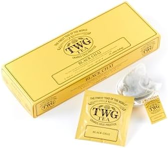 TWG Tea | Black Chai Tea | Black Tea | Aromatic Indian Spices | 15 Hand Sewn Cotton Teabags | Gift Set