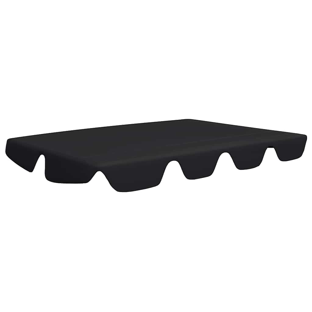 vidaXL Replacement Canopy for Garden Swing, Canopy Top for Balcony Patio Outdoor Sunshade Activity Party, Swing Canopy Swing Cover, Black