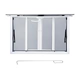 Concession Window 36' x 24', TROPOW Aluminum Alloy Concession Serving Window With 4 Horizontal Sliding Screen Windows & Awning Door & Drag Hook, Stand Serving Window for Food Trucks Concession