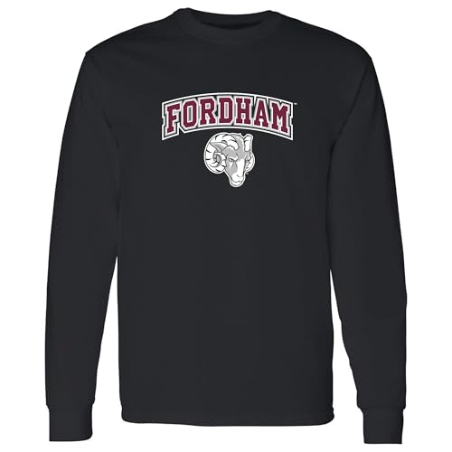 UGP Campus Apparel AL1008 - Fordham University Rams Arch Logo - Sports Team Long Sleeve T-Shirt - Large - Black