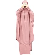 Women's Muslim Prayer Dress Hijab Scarf Eid Prayer Jilbab Khimar Niqab Burka Abaya Maxi Islamic A...