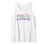 Wildflower Floral SAMAYA Nombre Día de la Madre Mujeres Camiseta sin Mangas