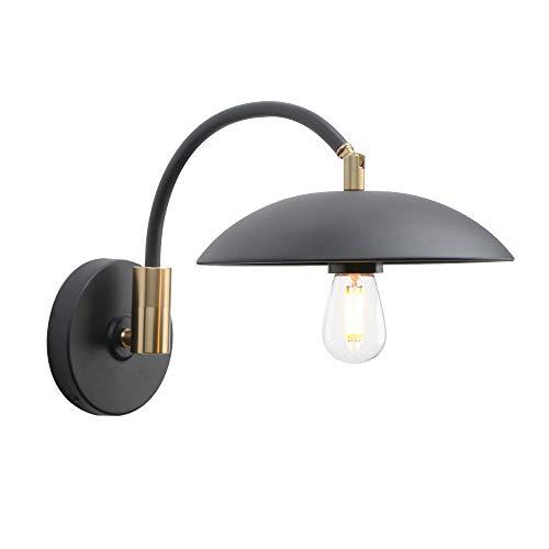 Pathson Adjustable Wall Sconce, Industrial Swing Arm Wall Lamp Hardwired with Metal Base, Retro Indoor Wall Light Fixtures Decor for Hallway Bedside Living Room