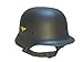 Classic Replica German Helmet WW2 M35 Plastic Army Helmet M1935 Built in Elastic Sponge, WWII M35 Black (Style 2)
