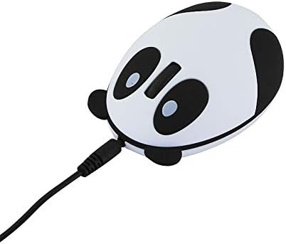 Cute Animal Panda Wireless Mouse, [3C Light] Mini USB 2.4G Rechargeable Optical Mice Cartoon Computer Mouse for Kids 3 Buttons (Wireless-White)
