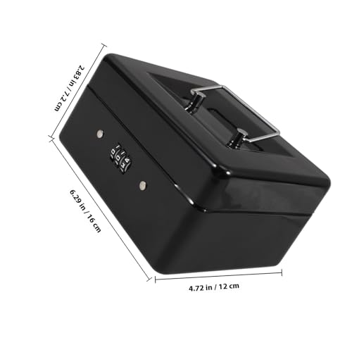 Boîte de rangement verrouillable coffre de sécurité à code en acier noir - 2