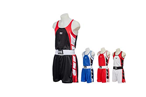 Tenue de boxe anglaise adulte ensemble short et débardeur rouge XL