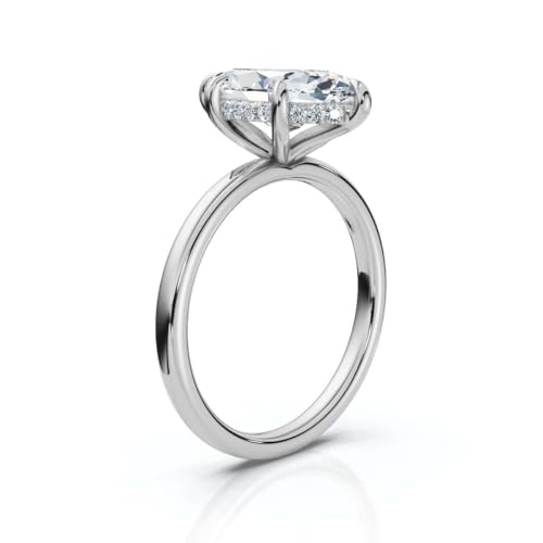 1-5 CT Moissanite Engagement Ring Colorless VVS1 10K 14K 18K Solid Gold & 925 Sterling Silver Hidden Halo Moissanite Ring moissanite ring Christmas Gift For Women2