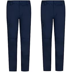 Uniformes Para Talleres Mecanicos MISEMIYA - Pack 2 Pcs - PANTALÓN Hombre DE Trabajo MULTIBOLSILLO Uniforme Laboral Industrial Taller MECÁNICO Ref.9100-38, Azul Marino