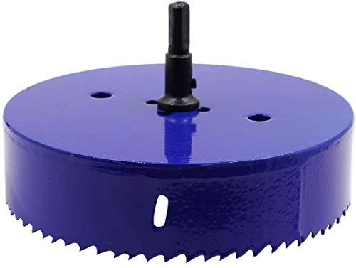 Image of Luomorgo 6.3 inch 160mm Hole Saw | 1 1 /4 inch Cutting Depth, HSS Bi-Metal, Hex Shank Drill Bit Adapter, For Wood Cornhole Boards Plastic Drywall Fiberboard