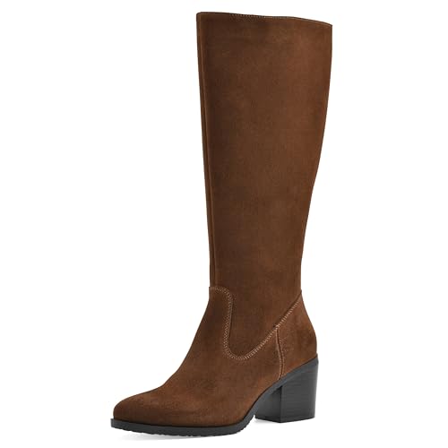 WHITE MOUNTAIN Tater - Botas altas con tacón de bloque para mujer, Avellano/gamuza, 37 EU