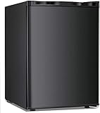 Antarctic Star Upright Freezer 2.1 Cu.ft, Compact Mini Freezer with Reversible Single Door, Temperature Control, Removable Shelves, Small freezer Stainless Steel for Dorms Home Office, Black