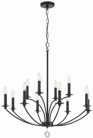 Crystorama Mila 12 Light Black Chandelier