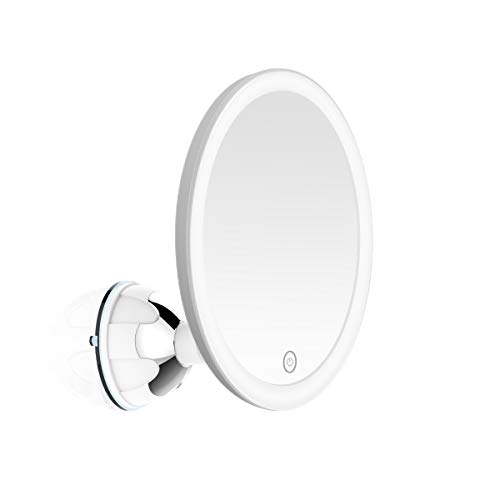 MGLIMZ 10X Magnifying Makeup Mirror with Lights, LED Lighted Vanity Mirror with Strong Suction Cup, 360°Rotation Magnification Shaving Mirror for Home Tabletop Bathroom