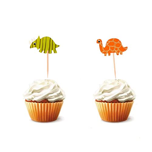 Dinosaur Cupcake Toppers For Kids, Cute Dinosaur Food Fruit Picks Toothpick For Baby Shower Birthday Party Decoration Supplies (48 Pack) #TOP3