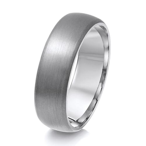 Bague titane finition mate Theia : l'alliance demi-jonc confort d'exception