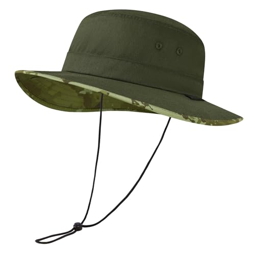 Image of UPF 50+ Foldable Sun Hat Patterned Under Brim Bucket Hats for Summer Hiking Fishing Beach Safari Men Women