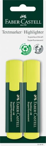 Faber-Castell 254890 - Blister 2 Textliner 48 - Amarillo