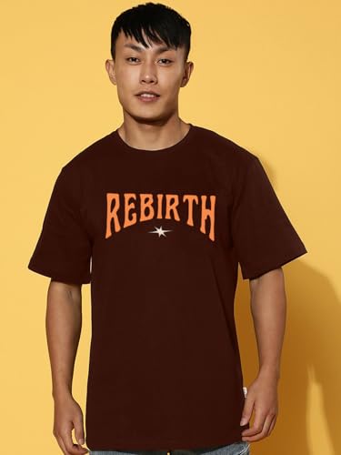 Image of Veirdo Cotton Drop Shoulder Round Neck Oversized Baggy Fit Front & Back Graphic Printed Half Sleeve T-Shirt Men (Available in from S to 2XL)