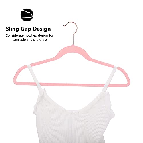Cozymood Pink Velvet Hangers 60 Pack, Non-Slip, Durable Clothes, Space Saving Suit Hangers, No Shed, 360 Rotating Hook - Image 6