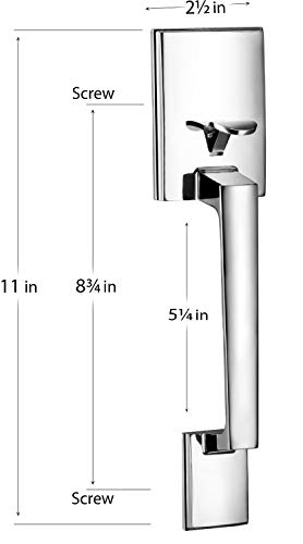 Image of Berlin Modisch Single Cylinder HandleSet with Lever Door Handle (for Entrance and Front Door) Reversible for Right and Left Handed and a Single Cylinder deadbolt Handle Set Polished Chrome Finish