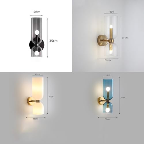 Apliques de pared modernos E14 lámpara interior decorativa de cristal transparente 3