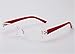 Produktbild Interesting® Elegante leichte transparente randlose Lesebrille +1,5, rot