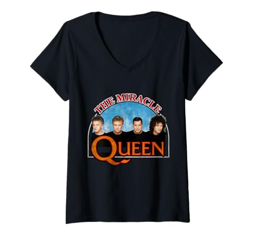 B0C9RYHKQH Donna Ufficiale Queen The Miracle Arch Maglietta con Collo a V Maglietta con Collo a V
