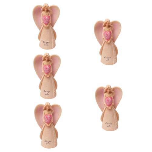 Statue d'ange en prière rose pour décoration de bureau cocooning