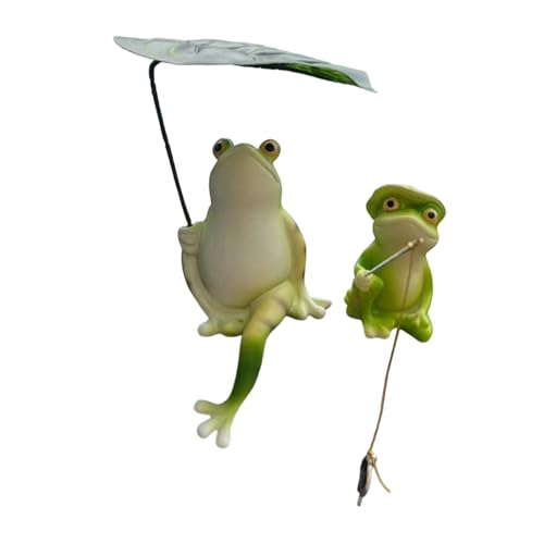 PawwJoy Miniatur-Frosch-Figuren, niedliche Tierstatue, Basteln, Sammlerstück, Dekoration, Ornament für Garten, Landschaft, Outdoor, Zuhause, 2 Stück
