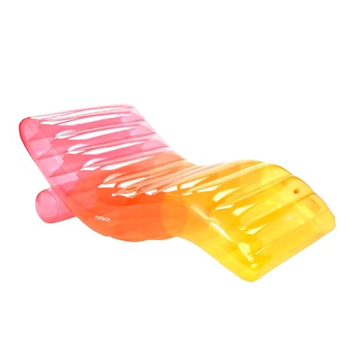 FUNBOY Giant Inflatable Luxury Clear Rainbow Chaise Lounger Chair Pool Float for Adults Perfect for a Summer Pool Party