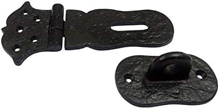 Miniatura 3 de Adonai Hardware "Paran" - Cerrojo de seguridad de hierro fundido antiguo resistente (6 pulgadas x 1 paquete, negro mate) para cofre del tesoro de