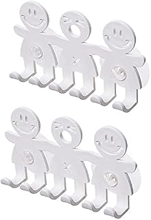 2 Pcs Cute Toothbrush Holders Hooks Bathroom Sucker Toothbrush Holder Household Cute Smiley Face Toothbrush Suction Holder Hooks for Bathroom Gadgets