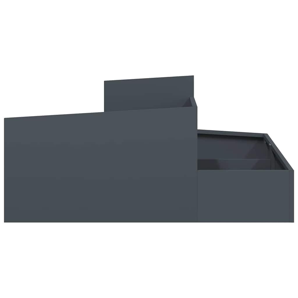 vidaXL Vaso da Giardino Antracite 100 x 100 x 50 cm, Fioriera in Metallo Moderna per Esterni, Decorativa, per Giardino e terrazza, Accessori per Patio, Stile Contemporaneo