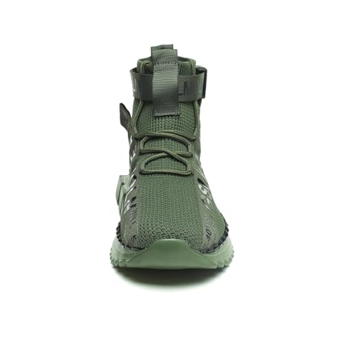 Image of Jakcuz Men's High Top Sneakers Plus Size Breathable Gym Athletic Running Walking Tennis Comfortable Fashion Platform Shoes
