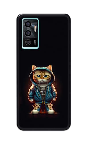 Image of Plastic Printfidaa Printed Hard Back Cover Case For Vivo V23E | V23E 5G | Vivo Y75 4G Back Cover (Hipster Cat) -112, Multicolor