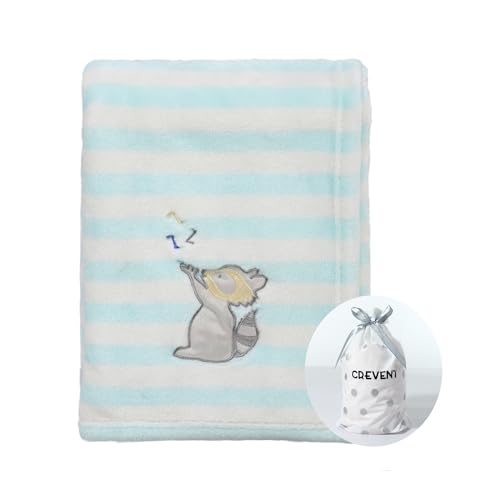Image of CREVENT 30''X40'' Cute Cozy Fluffy Warm Baby Blanket for Girls Boys Infants Toddlers' Bedding Crib Cot Stroller, Baby Shower Birthday Newborn's Gift - Racoon
